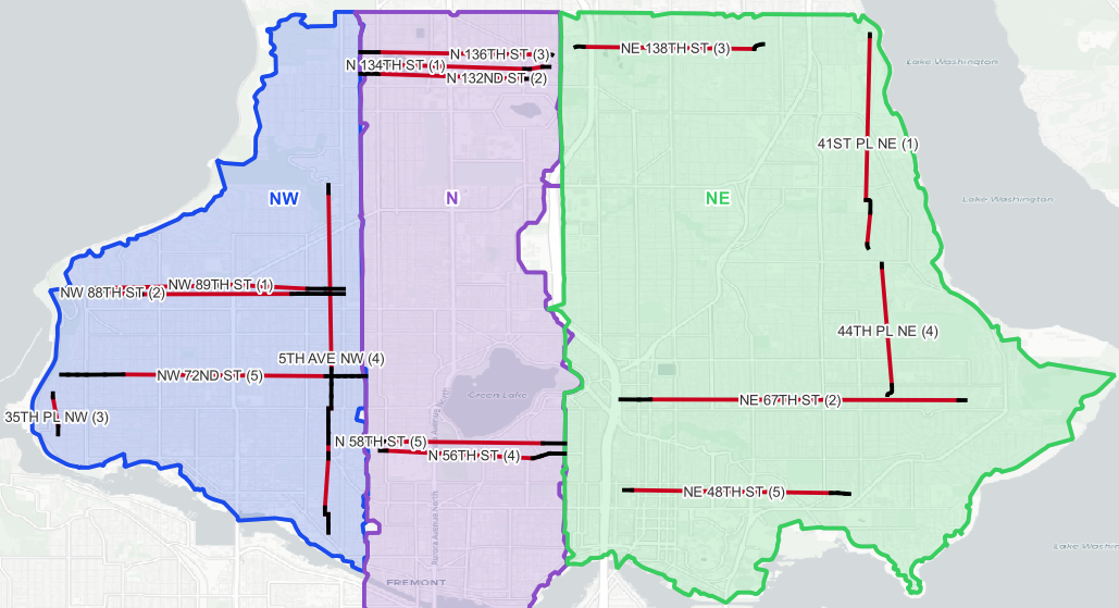 Top 5: NW, N, NE